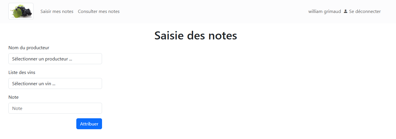 page ajout notes