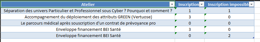 vue du fichier excel